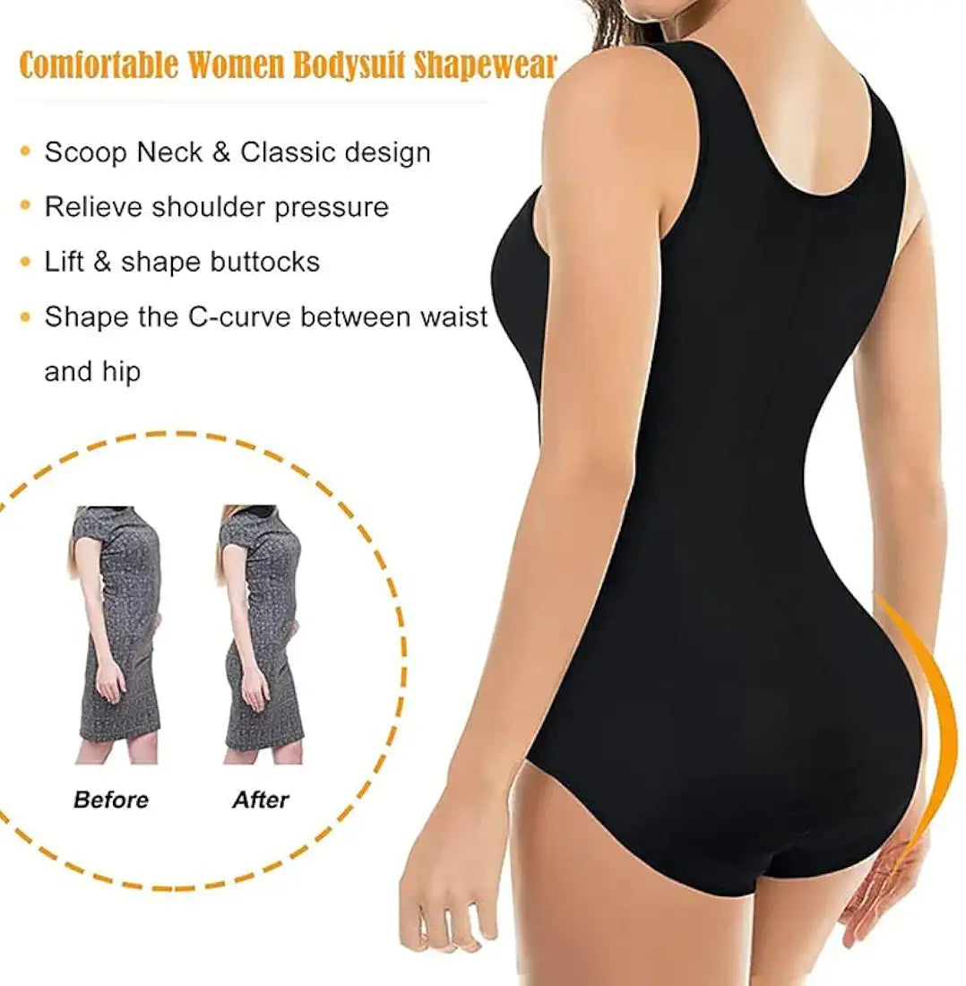 Women Waist Trainer Seamless Round Neck Tummy Control Shapewear Bodysuit