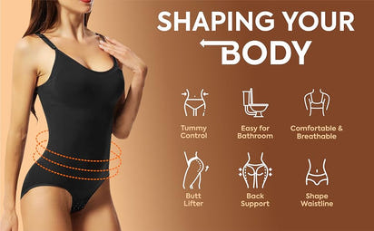 Women Waist Trainer Seamless Round Neck Tummy Control Shapewear Bodysuit